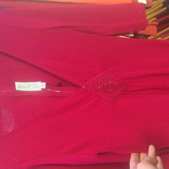 St John Evening Dress Wildfire Size 10 NWT - Picture 9 of 10